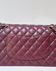 CHNL Lambskin Quilted Medium Double Flap Burgundy