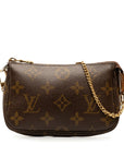 Brown LV Monogram Mini Pochette Accessoires Shoulder Bag