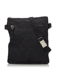 FNDI Black Canvas Fabric Zucca Crossbody Bag Italy