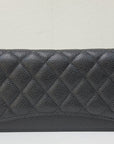 CHNL Caviar Long Zip Wallet Black GHW