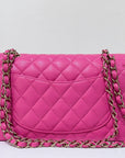 CHNL Classic Quilted Small Double Flap 22K Hot Pink