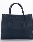 PRD BN Blue Smooth Calf Leather Way Use Bag, with Card, Strap & Dust Cover