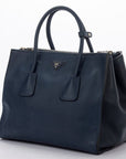 PRD BN Blue Smooth Calf Leather Way Use Bag, with Card, Strap & Dust Cover