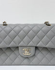 CHNL Small Caviar Quilted Double Flap Grey 21B Unused Condition
