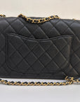 CHNL Caviar Quilted Small CC Filigree Flap Black