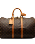 Brown LV Monogram Keepall 45 Travel Bag
