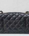 CHNL Mini Rectangular Classic Flap Black Bag 17B GHW