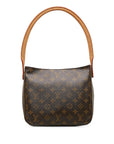 Brown LV Monogram Looping MM Shoulder Bag
