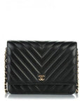 Chanel Wallet On Chain – WOC Chevron Lambskin Black SiLVer-Toned