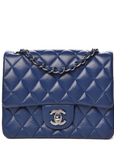 Chanel Classic Clutch With Chain – CWC Lambskin Blue SiLVer-Toned