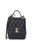 Chanel Small Flap Bag With Top Handle Black-SiLVer