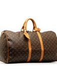 Brown LV Monogram Keepall 55 Travel Bag
