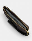Corner Zip Wristlet In Signature Canvas With Floral Print (Gold/Sand Multi)