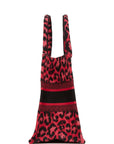 Christian DOR Book Tote Fuchsia Leopard Canvas