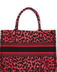 Christian DOR Book Tote Fuchsia Leopard Canvas