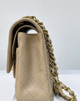 CHNL Medium Vintage Timeless Classic Leather Caviar Beige