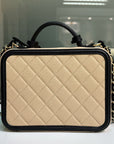 CHNL Medium Vanity Case Beige Black