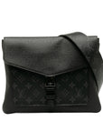Black LV Taigarama Outdoor Flap Messenger Crossbody Bag