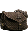 Brown LV Monogram Mini Lin Saumur 30 Crossbody Bag