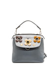 FNDI Flowerland 2 Way Shoulder Bag/Backpack Calfskin Grey Multicolour Hardware