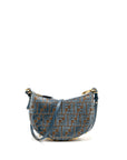 FNDI FNDIgraphy Mini bag FF Jacquard Velvet Light Blue/Brown GHW