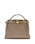 FNDI Medium Peekaboo Bag Calfskin Beige GHW