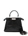 FNDI Medium Peekaboo Bag Calfskin Black SHW