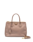 PRD FUOCO SAFFIANO LUX LEATHER MEDIUM DOUBLE ZIP TOTE LIGHT PINK GHW