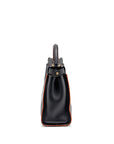 FNDI Medium Peekaboo Calfskin Dark Blue/Red GHW
