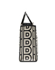FNDI Medium Sunshine Roma Shopping Bag Calfskin Black/White SHW