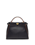 FNDI Medium Peekaboo Calfskin Dark Blue/Red GHW