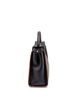 FNDI Medium Peekaboo Calfskin Dark Blue/Red GHW