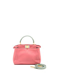 FNDI Colourblock Mini Peekaboo Nappa Leather Rosa Fluo/Oxigen Slate GHW