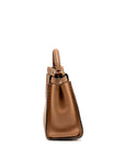 FNDI Medium Peekaboo Tote Bag Grained Calfskin Dark Beige SHW