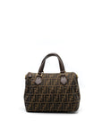 FNDI Boston Bag FF Jacquard Fabric Brown GHW