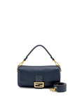 FNDI Baguette bag grained calfskin dark blue GHW