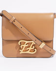 FNDI Karligraphy Shoulder Bag Tan Leather
