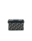 Christian DOR Montaigne Box Bag Oblique Canvas Blue
