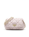 CHRISTIAN DOR CANNAGE LEATHER FLAP BAG IN LIGHT PINK GHW