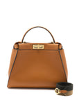 FNDI Medium Peekaboo Bag Calfskin Caramel GHW