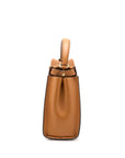 FNDI Medium Peekaboo Bag Calfskin Caramel GHW