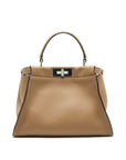 FNDI MEDIUM PEEKABOO BAG DARK BEIGE WITH SHW