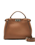 FNDI Medium Peekaboo Bag in Romano Leather Caramel SHW