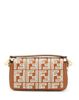 FNDI Baguette Calfskin Brown And White GHW