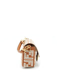 FNDI Baguette Calfskin Brown And White GHW