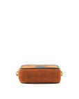 FNDI Camera Crossbody Bag suede leather brown/ black GHW