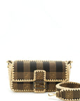 FNDI Baguette Shoulder Bag Fabric Brown/Cream