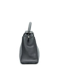 FNDI Grained Calfskin Medium Peekaboo Tote Bag Dark Grey SHW