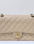 CHNL Classic Flap Medium Beige Clair GHW Caviar