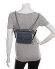 FNDI Mini Gray Calfskin Back To School Convertible Backpack
